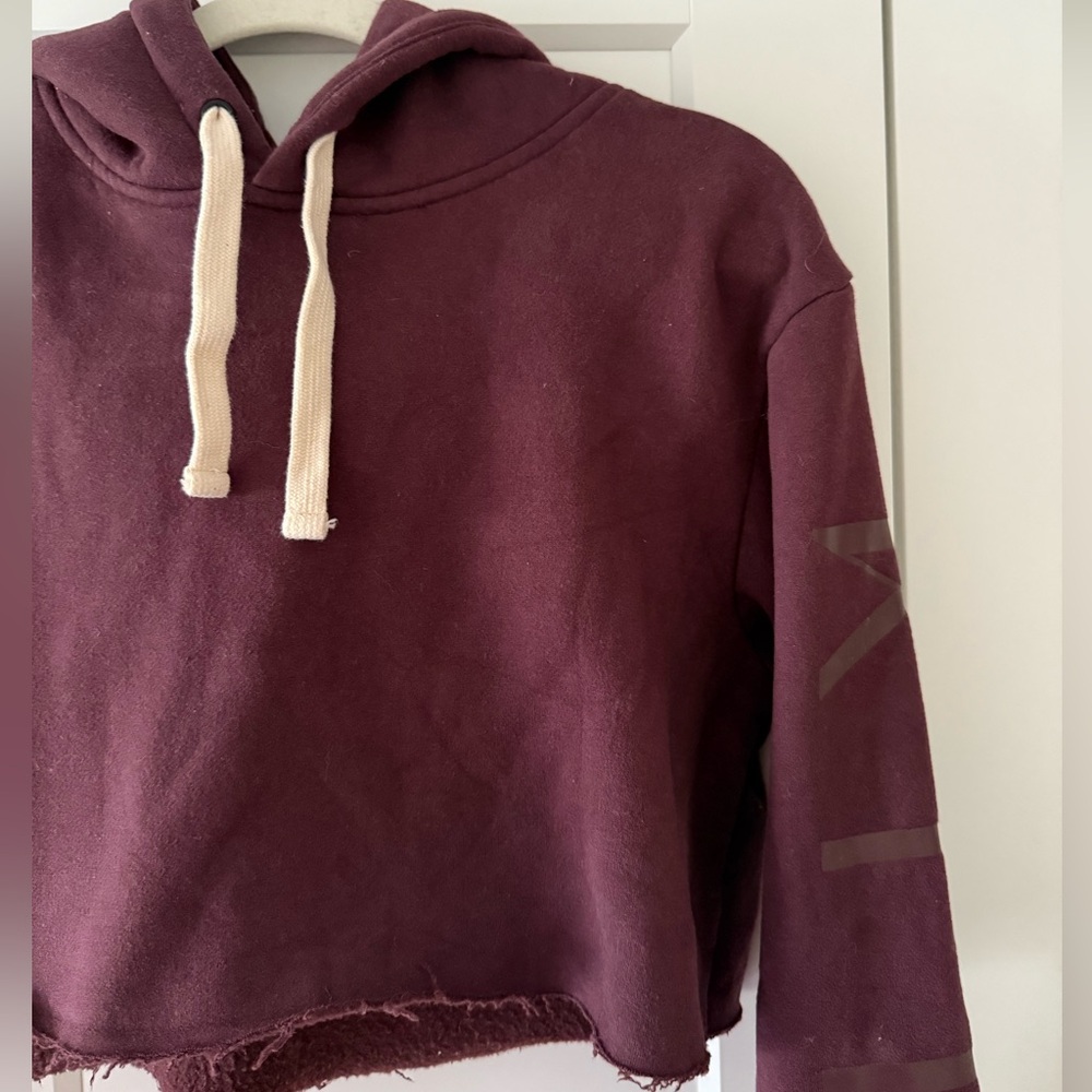 Kith Women’s Small Maroon Red Williams Cropped Hoodie Sphinx with Drawstrings